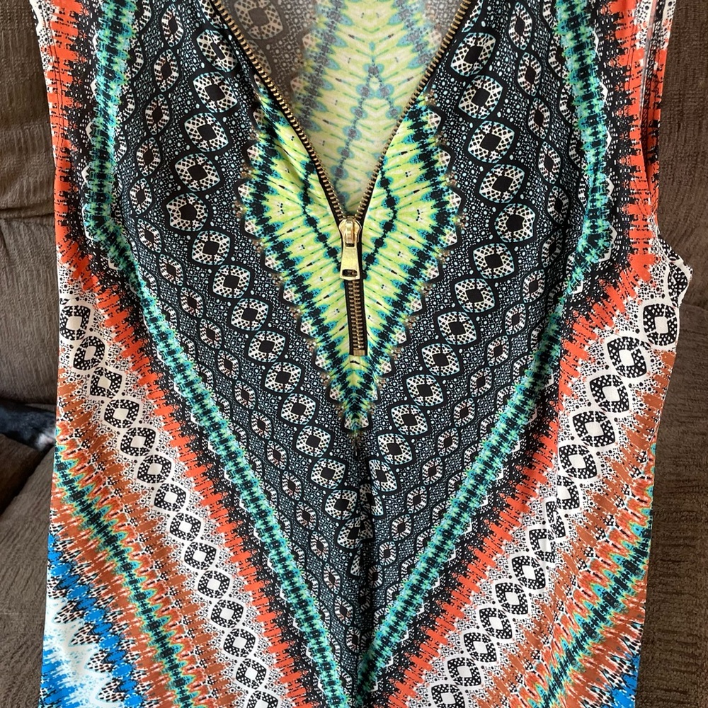 Multicolor Patterned Women's Dress
